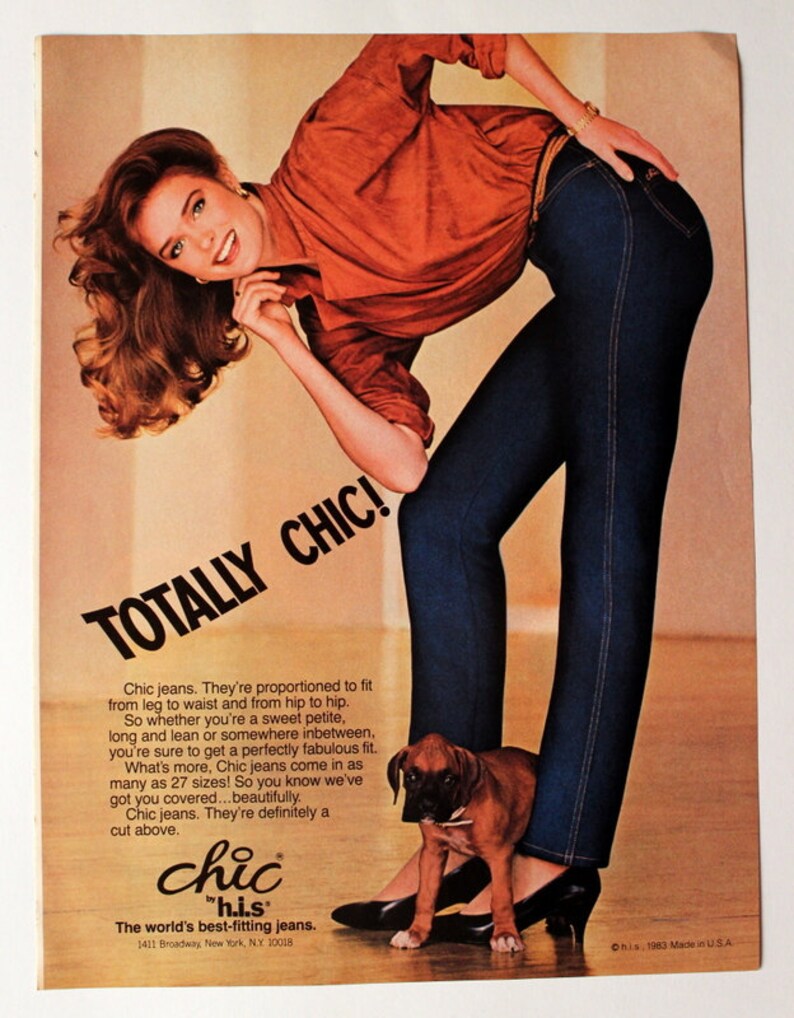 1983 Chic Jeans Ad Wall Art High Waist Home Decor  Etsy