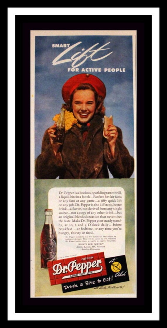 1947 Dr Pepper Ad Wall Art Home Decor Kitchen Fur Etsy
