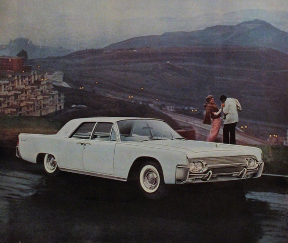 1961 Lincoln Continental Ad W Suicide Doors Wall Art Home Decor Garage Retro Vintage Car Auto Advertising