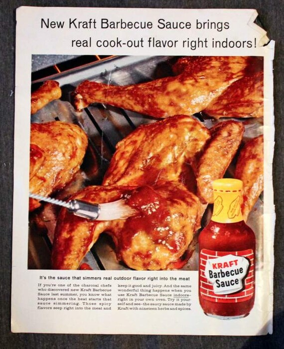 1961 Kraft Barbecue Sauce Ad Look Magazin Wandkunst Home Etsy