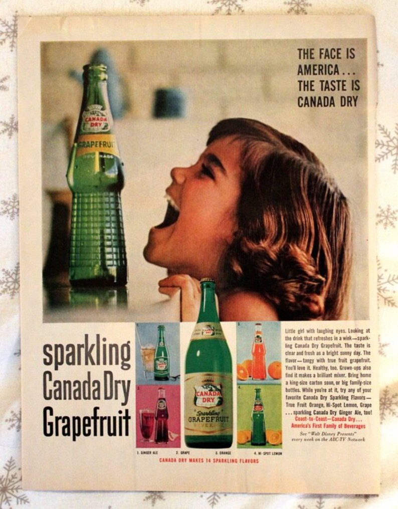 Canada Dry Ginger Ale Ad Retro Vintage Soda Advertising | Etsy 1960s Soda Advertising