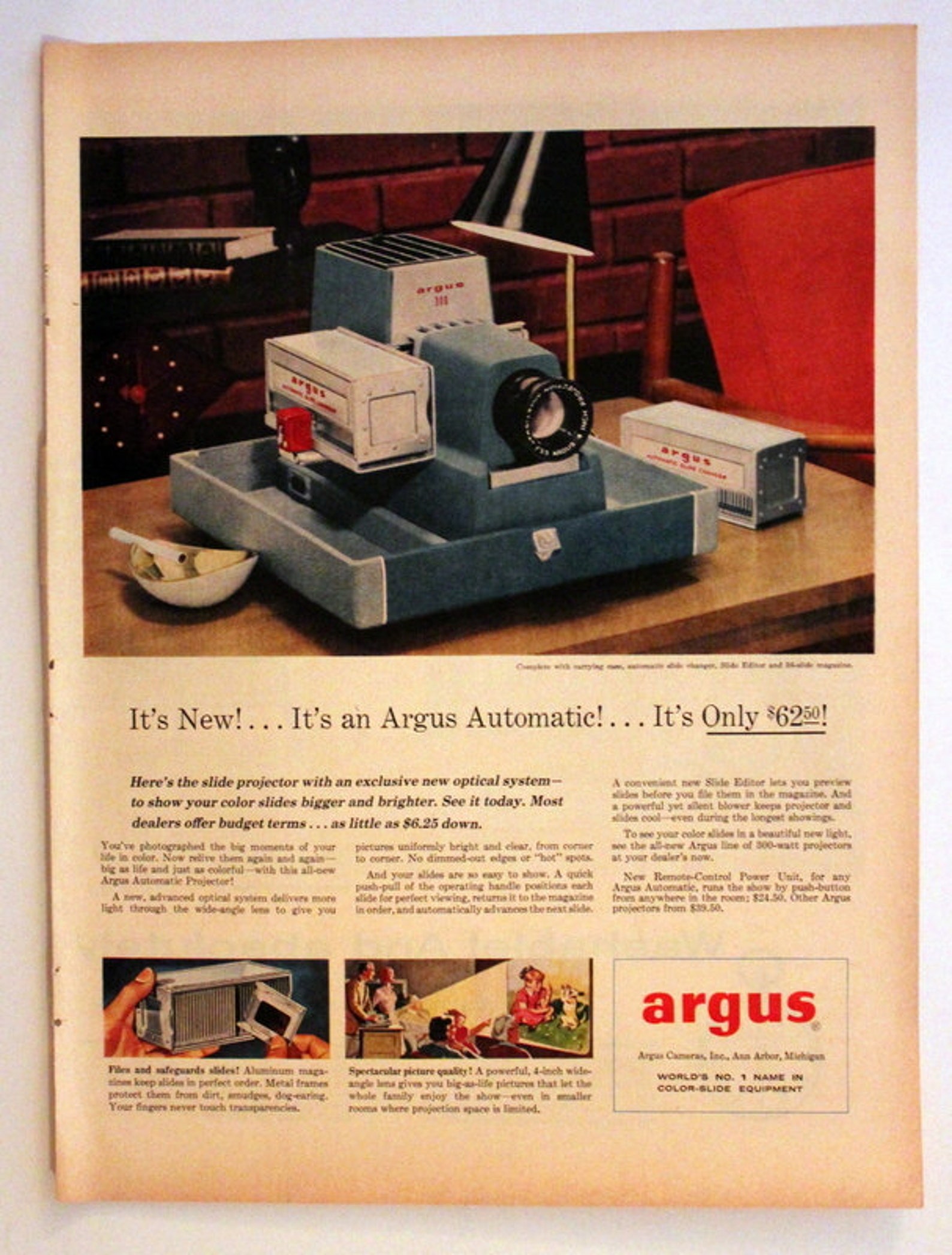 1956 Argus Slide Projector Ad Slide Projector Wall Art Etsy