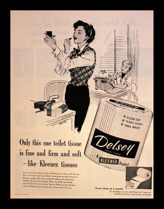 1953 Delsey Toilet Tissue Ad by Kleenex Wall Art Home | Etsy