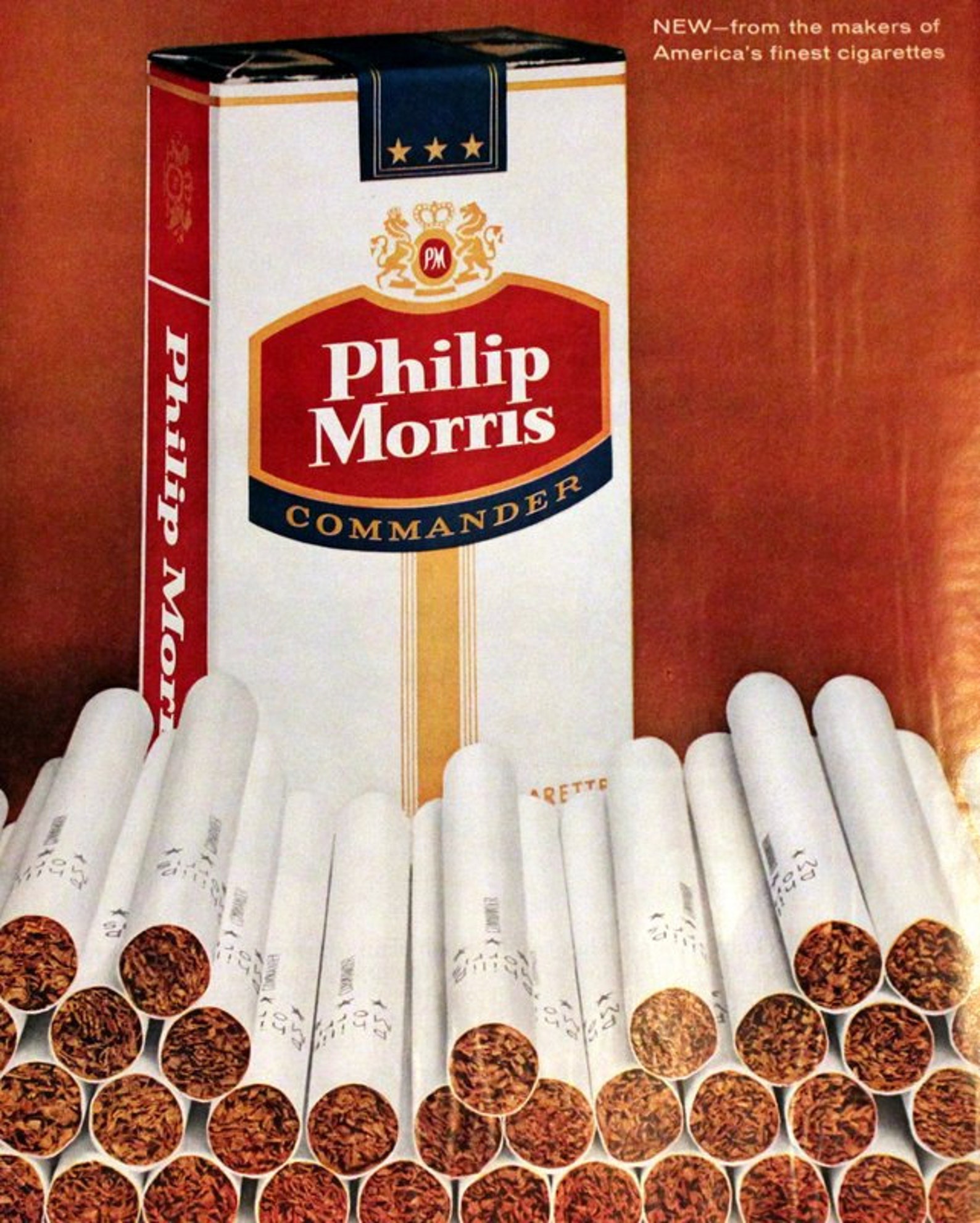 Philip Morris Commander Cigarette Ad Retro Vintage Tobacco Etsy