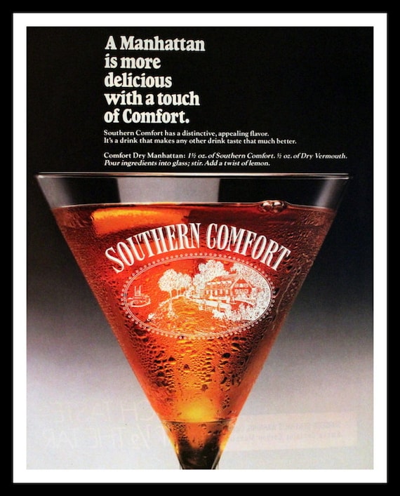 1989 Southern Comfort Ad With Manhattan Recipe Wall Art Etsy