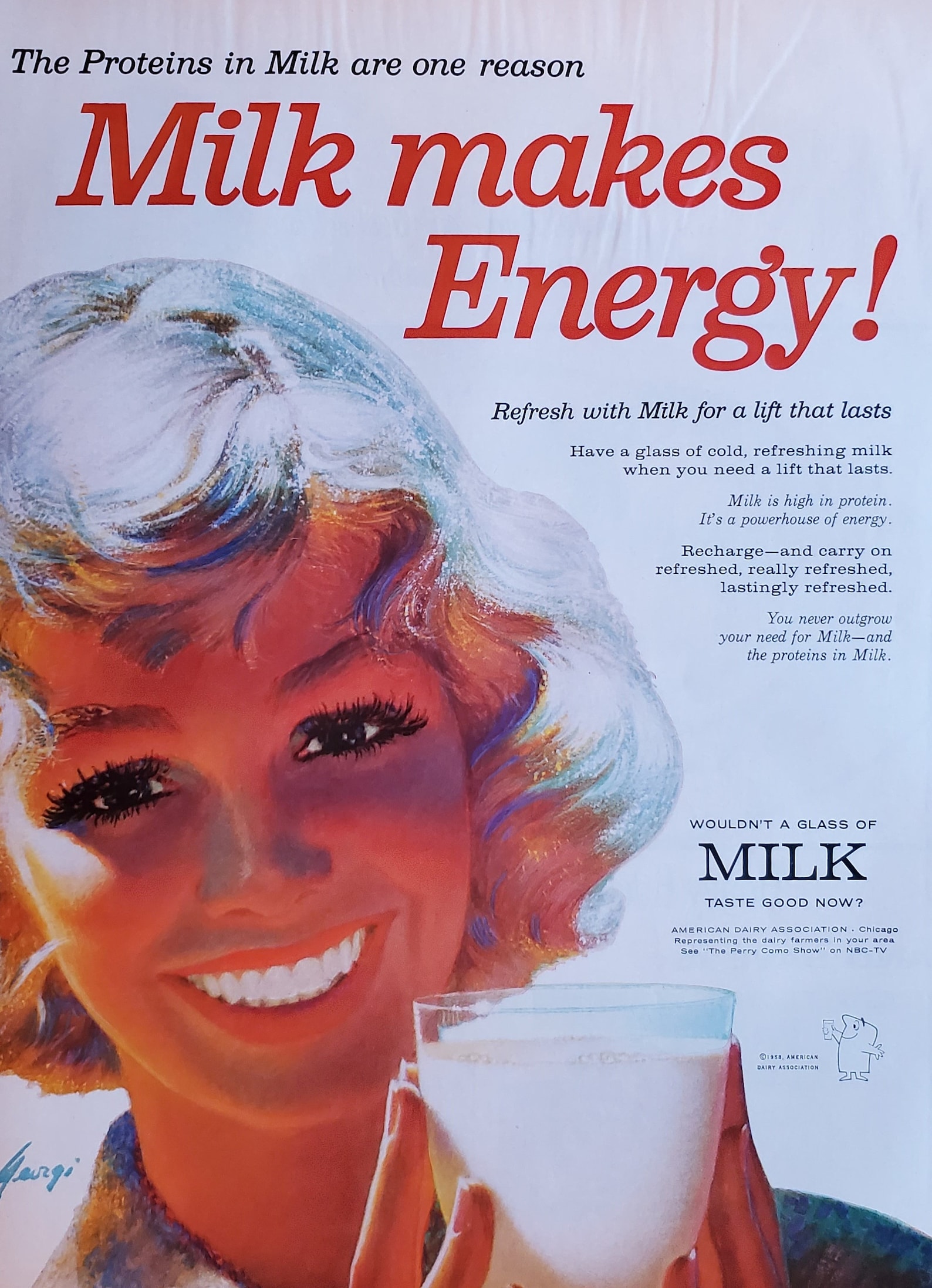 1958 American Dairy Association Milk Ad Wall Art Home | Etsy
