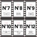 Digital PRINTABLE Table numbers #1-12 with Chanel quotes Bridal/Baby shower/Birthday party/Sweetsixteen 16/Wedding/Paris/France/Black/Pink 