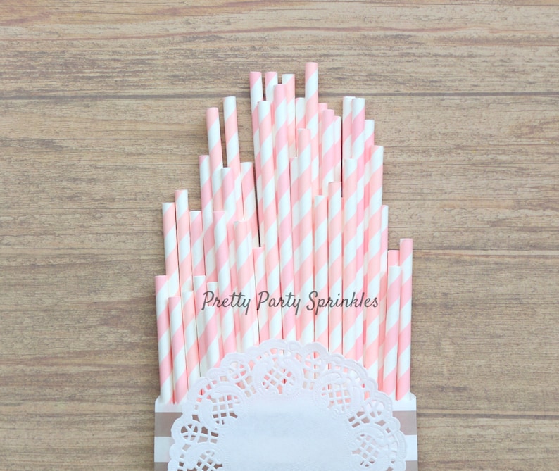 Summer Party Light Blue Disney Princess Party,Bubble Gum Baby Shower Gold Foil Striped Straws First Birthday Light Pink Gender Reveal