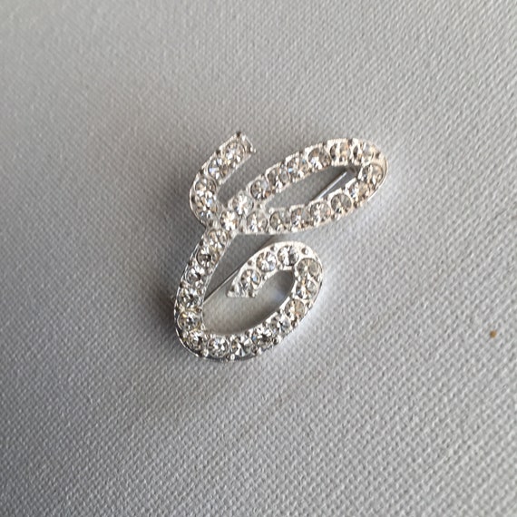 Avon Rhinestone Initial C Brooch - image 1