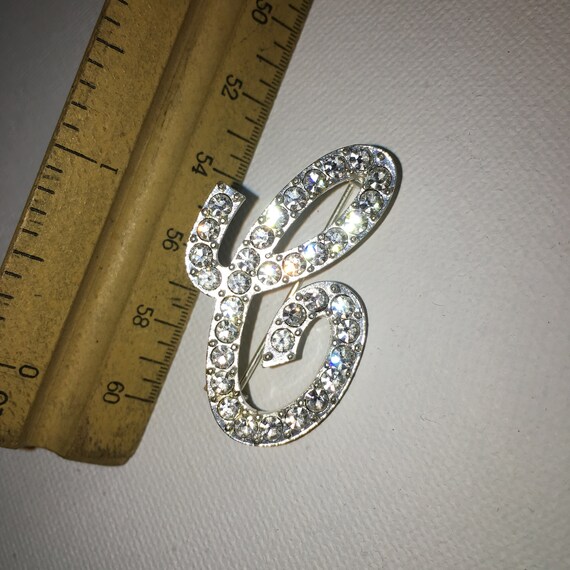 Avon Rhinestone Initial C Brooch - image 3
