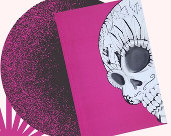 Skull Dot Grid Notebook, Paperback Journal, 6”x9”, 150 pages