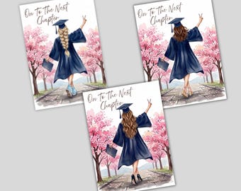 Digital Graduation Card for Her, Grad Cap and Gown 5x7, Class of 2026 Printable, Multiple Hair and Shoe Options, Instant Download