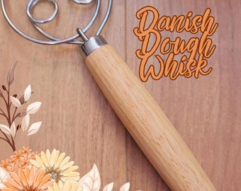 Fouet à pâte danois pour la cuisson du pain au levain avec manche en bois au choix 10 pouces ou 13 pouces