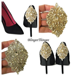 Crystal Rhinestone Beaded Applique Hotfix Bridal Sash Headpiece High Heels Heel Shoes DIY Fashion Accessory Wedding Bride Gold Silver Metal