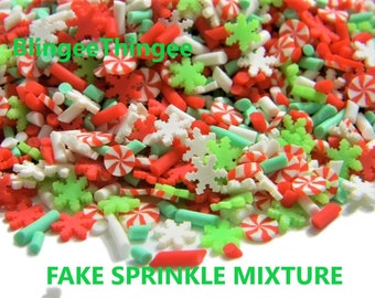 christmas fake sprinkle mixture peppermint candy snowflakes polymer clay diy slime filler decoden supplies red white green - Christmas Sprinkles christmas fake sprinkle mixture peppermint candy snowflakes polymer clay diy slime filler decoden supplies red white green - Christmas Sprinkles