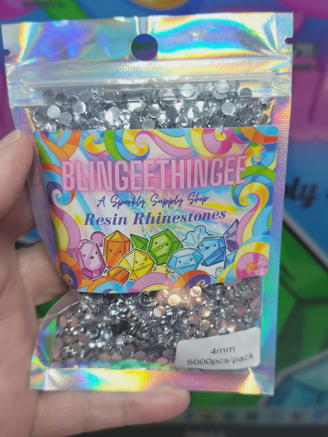CLEARANCE BULK 5,000 4MM Clear Flatback Resin Rhinestones Nonhotfix ...