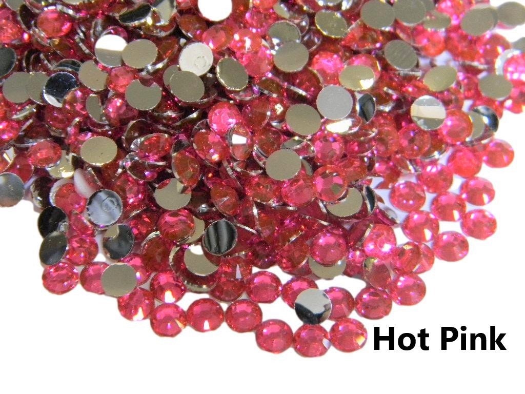 Beadsland 2500pcs Light Pink Rhinestones, Flatback Gems Round