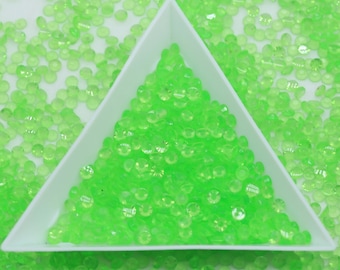 CLEARANCE Glow in the Dark Green  Resin Rhinestones Flatback Bling 3mm 4MM 5mm  Choose Size Nonhotfix