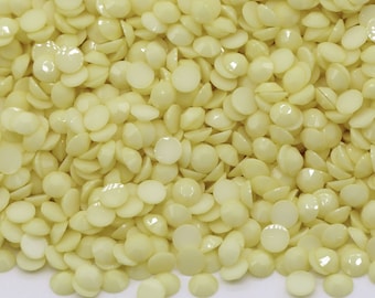 OPAQUE Light Yellow Flatback Jelly Resin Rhinestones with No Ab Coating Choose Size 2mm 3mm 4mm 5mm or 6mm Bling Embellishments Nonhotfix