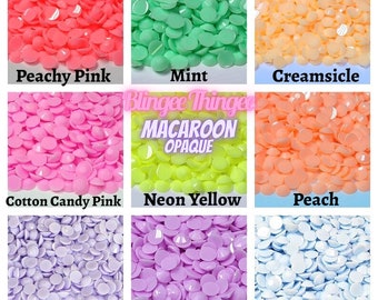 MACAROON OPAQUE Choose Color and Size Flatback Jelly Resin Rhinestones with No Ab Coating Choose Size  3mm 4mm 5mm