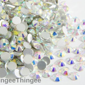 1440 CRYSTAL AB 3mm ss12 Glass Flatback Rhinestones Faceted High Quality Embellishments 10 Gross Diy Deco Bling Kit