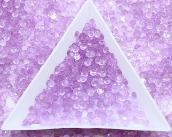 CLEARANCE  Glow in the Dark  Light Purple  Resin Rhinestones Flatback Bling 3mm 4MM 5mm  Choose Size Nonhotfix
