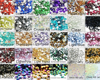 CHOOSE Size and Color Flatback Resin High Quality Faceted Rhinestones 1000 2mm 3mm 4mm 5mm or 200 6mm Diy Deco Bling Embellishments