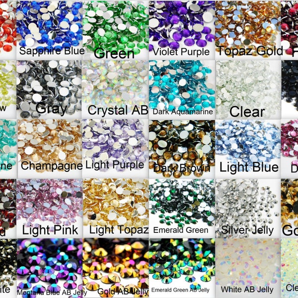 ELIJA Tamaño y Color Resina Flatback Piedras de Rin facetadas de alta calidad 1000 2mm 3mm 4mm 5mm o 200 6mm Diy Deco Bling Embellecimientos