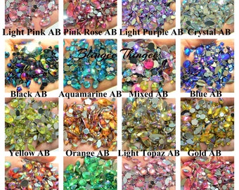 ACRYLIC ASSORTMENT Shapes Sizes Flatback Rhinestones Nonhotfix Faceted Sparkly Embellishments DIY Bling Craft Supply 300 Pieces Choose Color