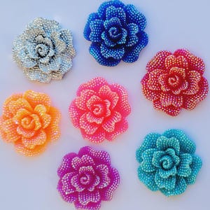 BIG 3D Ab Strass Flatback Harz Blume Kawaii Cabochons Verschiedene Farben Phone Case Decoden Craft Verzierungen Wählen Sie Farbe 1 Stück