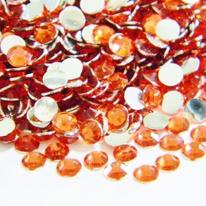 NARANJA 1000 2 mm o 3 mm o 4 mm o 5 mm o 200 6 mm Diamantes de imitación de resina con parte trasera plana de alta calidad facetados sin fijación en caliente Diy Deco Bling ss20