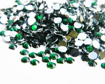 1000 2mm/3mm/4mm/or 5mm Emerald Green or 200 6mm ss6/12/16/20/or 30ss Flatback Resin High Quality Rhinestones DIY Deco Bling Embellishments
