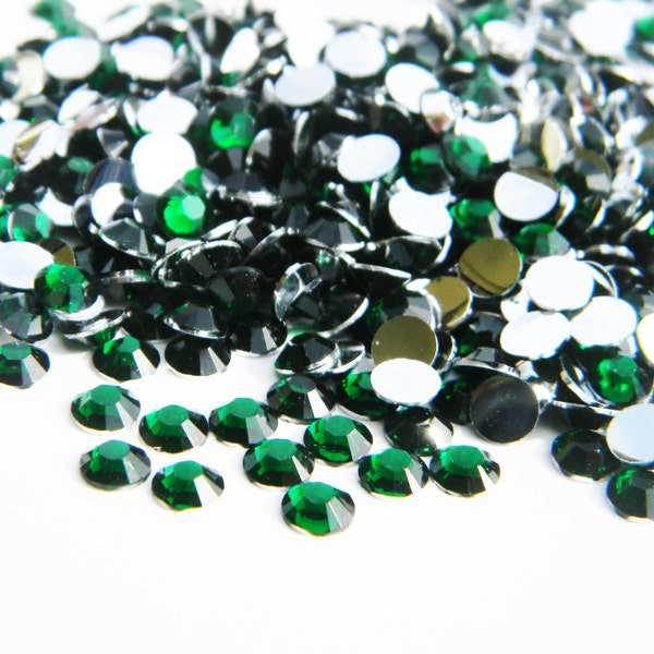 1000 2mm/3mm/4mm/or 5mm Emerald Green or 200 6mm ss6/12/16/20/or 30ss Flatback Resin High Quality Rhinestones DIY Deco Bling Embellishments