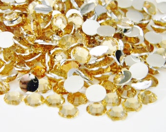 1000 LIGHT TOPAZ Choose Size 2mm 3mm 4mm or 5mm or 200 6mm  Flatback Resin Rhinestones DIY Bling Embellishments Scrapbooking