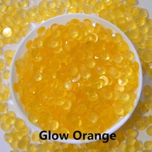 CLEARANCE  Glow in the Dark Orange Resin Rhinestones Flatback Bling 3mm 4MM 5mm  Choose Size Nonhotfix
