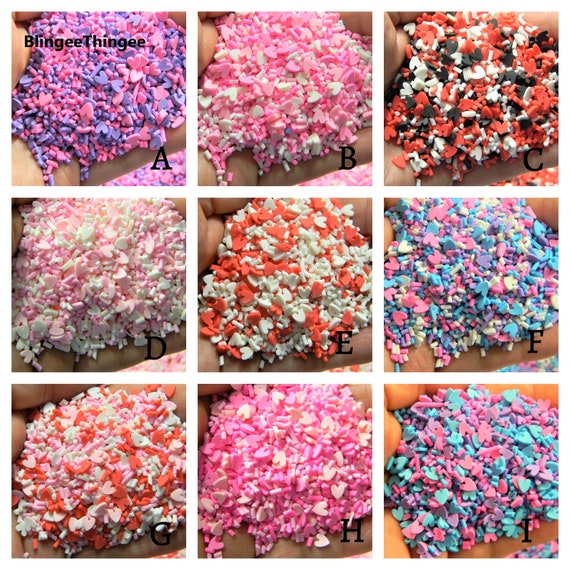 VALENTINES Fake Sprinkles Mixes Polymer Clay Slime Add Ins Filler Kawaii  Decoden Toppings VALENTINES 1 