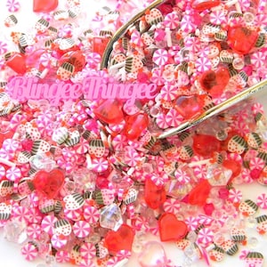Cupcakes Polymer Clay Fake Streusel Scheiben Herzen Edelsteine Süßigkeiten Mix #15