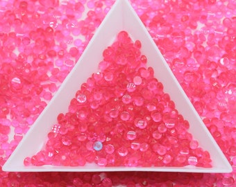 CLEARANCE  Glow in the Dark Fushia  Resin Rhinestones Flatback Bling 3mm 4MM 5mm  Choose Size Nonhotfix