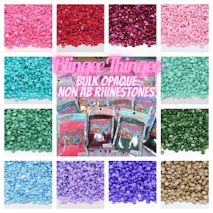 BULK OPAQUE Jelly Flatback Solid Resin Rhinestones No AB Coating Choose Size and Color 2mm 3mm 4mm 5mm 6mm Faceted Bling Nonhotfix