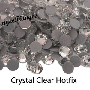 HOTFIX PREMIUM Crystal Clear Glass Rhinestones Bling Crystals Embellishments Choose Size ss6 ss10 ss16 ss20 ss30 High Quality Faceted