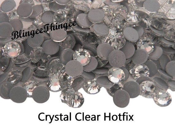 HOTFIX PREMIUM Glass Rhinestones Bling Crystals Embellishments for Fabric  Choose Color and Size Ss6 Ss10 Ss16 Ss20 Ss30 High Quality Faceted 