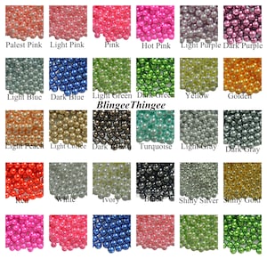 NO HOLE Beads Mixed Sizes Choose Color Round Imitation Pearl 24 Different Colors to Choose From