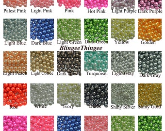 NO HOLE Beads Mixed Sizes Choose Color Round Imitation Pearl 24 Different Colors to Choose From