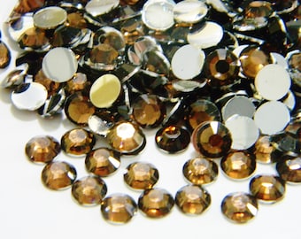 DARK BROWN 1000 Choose Size 2mm/3mm/4mm/5mm Flatback Resin Rhinestones or 200 6mm Faceted Bling ss6/12/16/20/30 High Quality or Nail Art