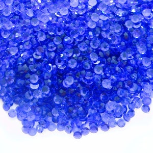Clearance TRANSPARENT SOLID Dark Blue Flatback Resin Rhinestones with No Ab Coating Choose Size and Color Faceted Bling