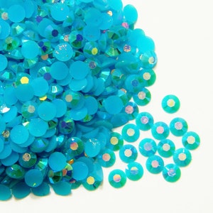 TEAL AB Choose Size Flatback Resin Jelly AB RHinestones 1000 3mm or 4mm or 5mm or 200 6mm Embellishments Candy Cabs Diy Deco Bling Crafts