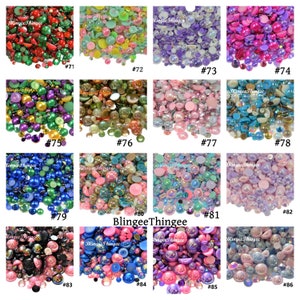 MIXES #71-140 Rhinestones and Pearls Mixed 30 GRAMS Flatback Faux Half Round Pearls Resin Flatback Rhinestones Mixed Sizes Choose Color