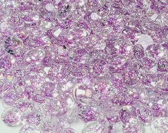 CLEARANCE Glitter Gems Purple Flatback Transparent Resin Rhinestones  1000 3mm 4mm 5mm or 200 6mm Faceted Bling  Starry Sky Series