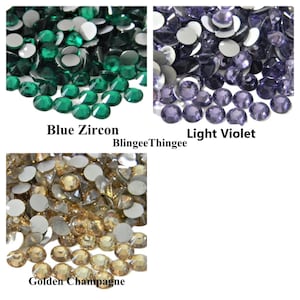 GLASS CHOOSE Size and Color Flatback NonHotfix Rhinestones Crystals SS6/12/16/20/30 2/3/4/5/6mm High Quality Faceted Sparkly Diy Bling image 2