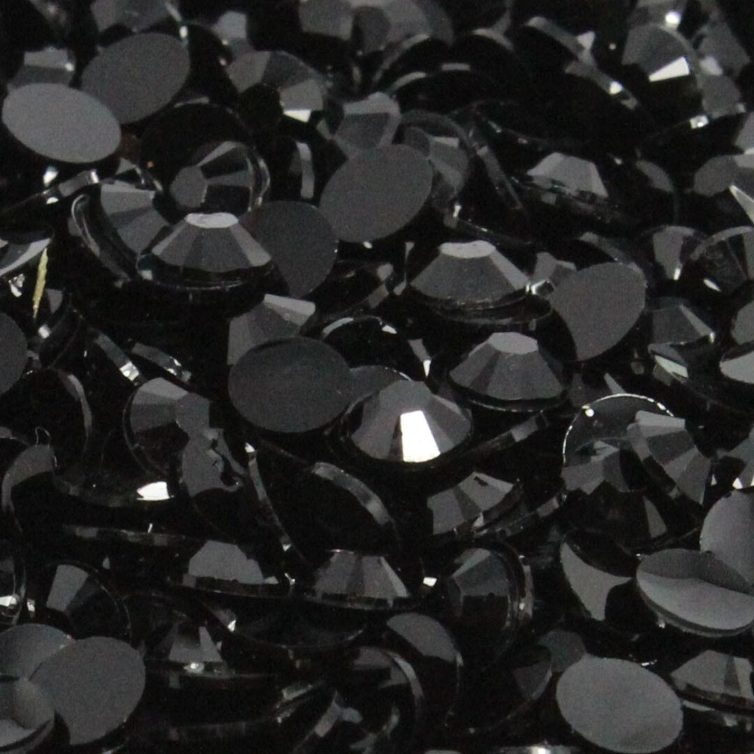 1000 5mm Black Resin Flatback Rhinestones Ss20 or 200 6mm 14 Facets ...
